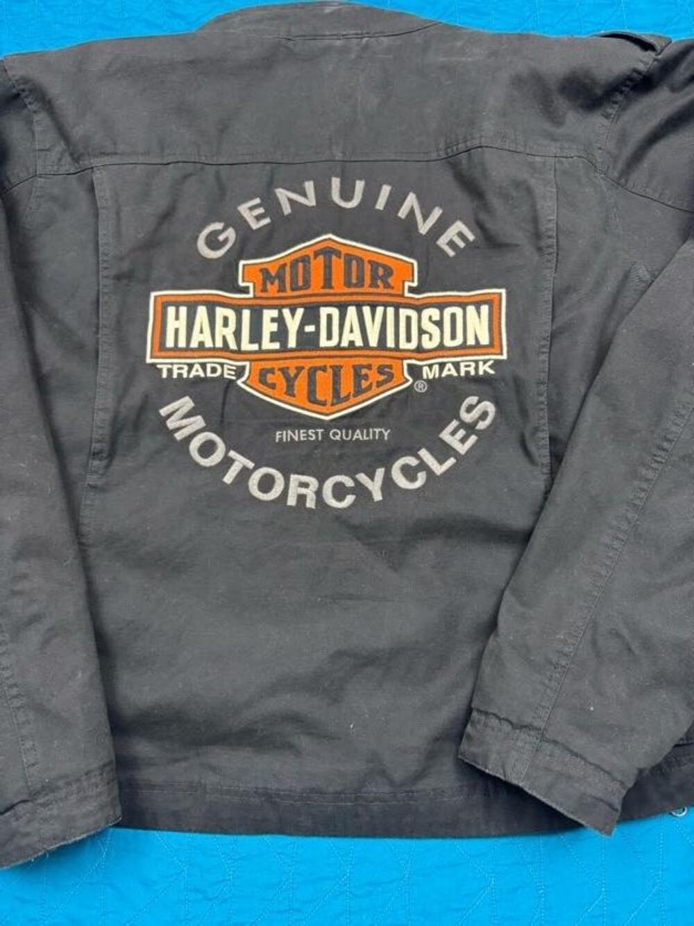 Harley-Davidson Jacket Mens XL Black Canvas Full Zip Motorcycle 98424-09VM